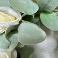 thumbnail image 4 of 17inch White Rose Lambs Ear Wreath,Wreaths for Front Door Hanging Wreath Home Porch Farmhouse Wall Window Patio Garden Decoration, 4 of 7
