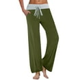 thumbnail image 2 of ZZwxWA Wide Leg Yoga Pants with Pockets for Women, Comfy Cotton Lounge Pants Baggy, Low Rise Stretchy Athletic Pants Workout up to 50% Off, 2 of 7