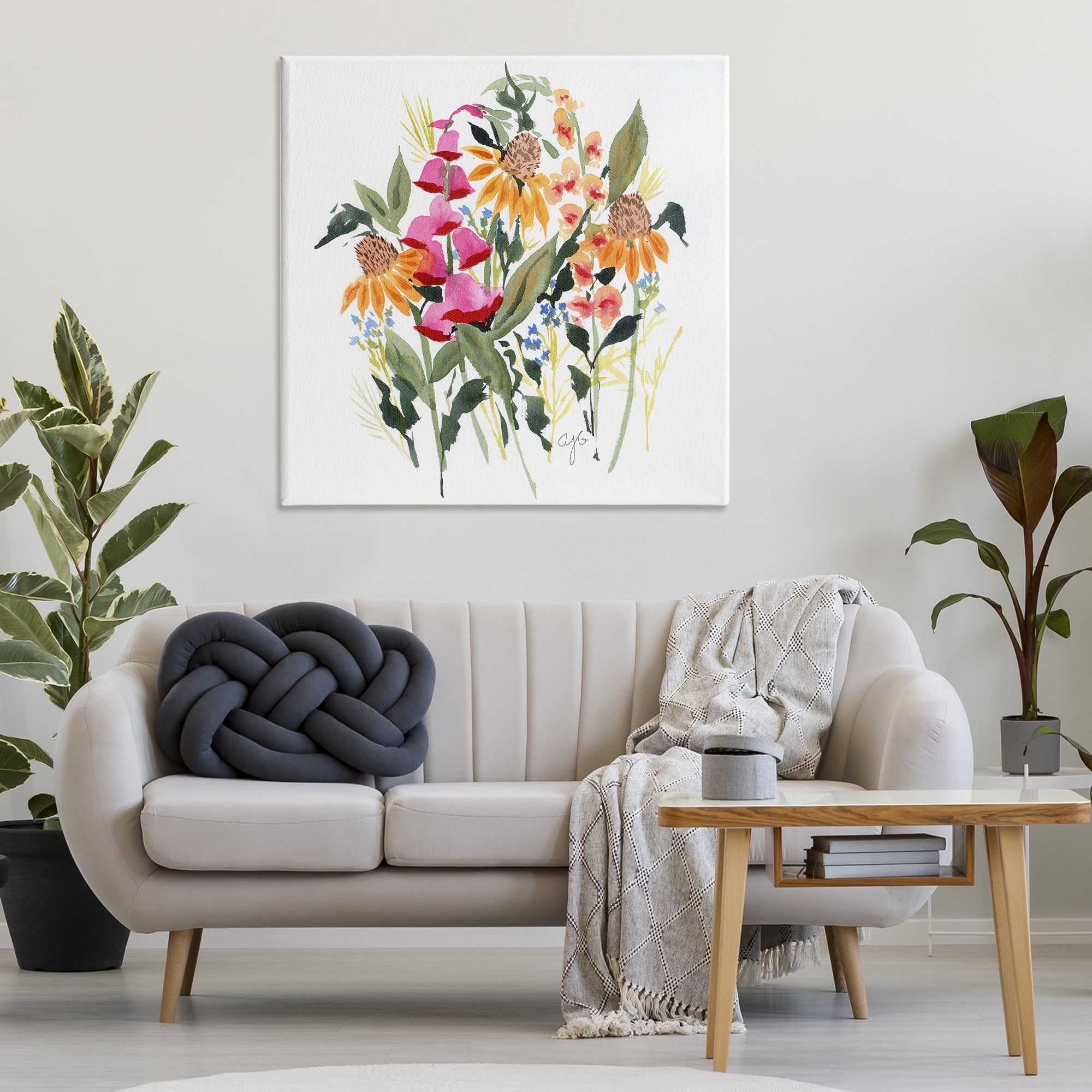 Stupell Industries Abstract Varied Bouquet Botanical & Floral Painting Gallery Wrapped Canvas Art Print Wall Art, 36 x 36