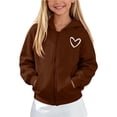 thumbnail image 5 of SROBPTY Fall Winter Jacket for Teens Boys Girls Print Zip Hooded Fleece with Pockets for 5-14 Years, 5 of 5