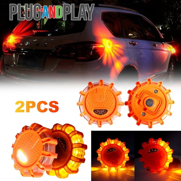 Luces LED Emergencia Ndcxsfigh para Carretera 2 Uds Con Base Magnética Y Gancho