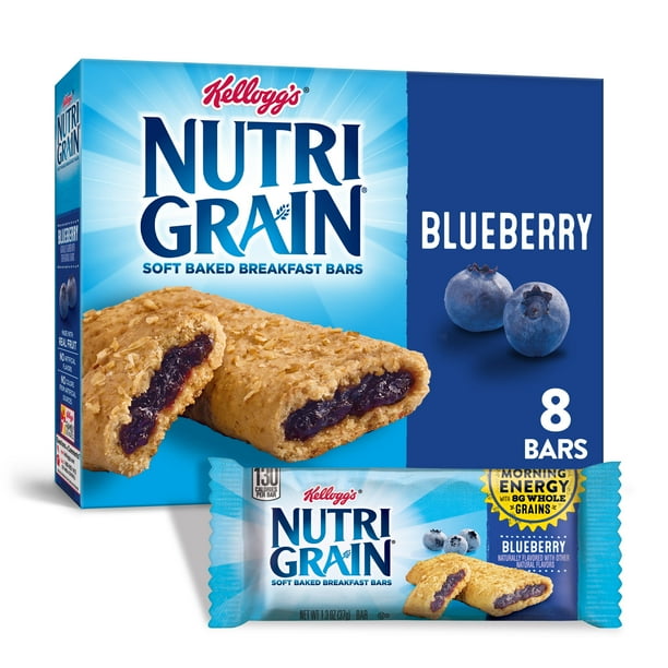 Kellogg's NutriGrain, Soft Baked Breakfast Bars, Blueberry, 8 Ct, 10.4