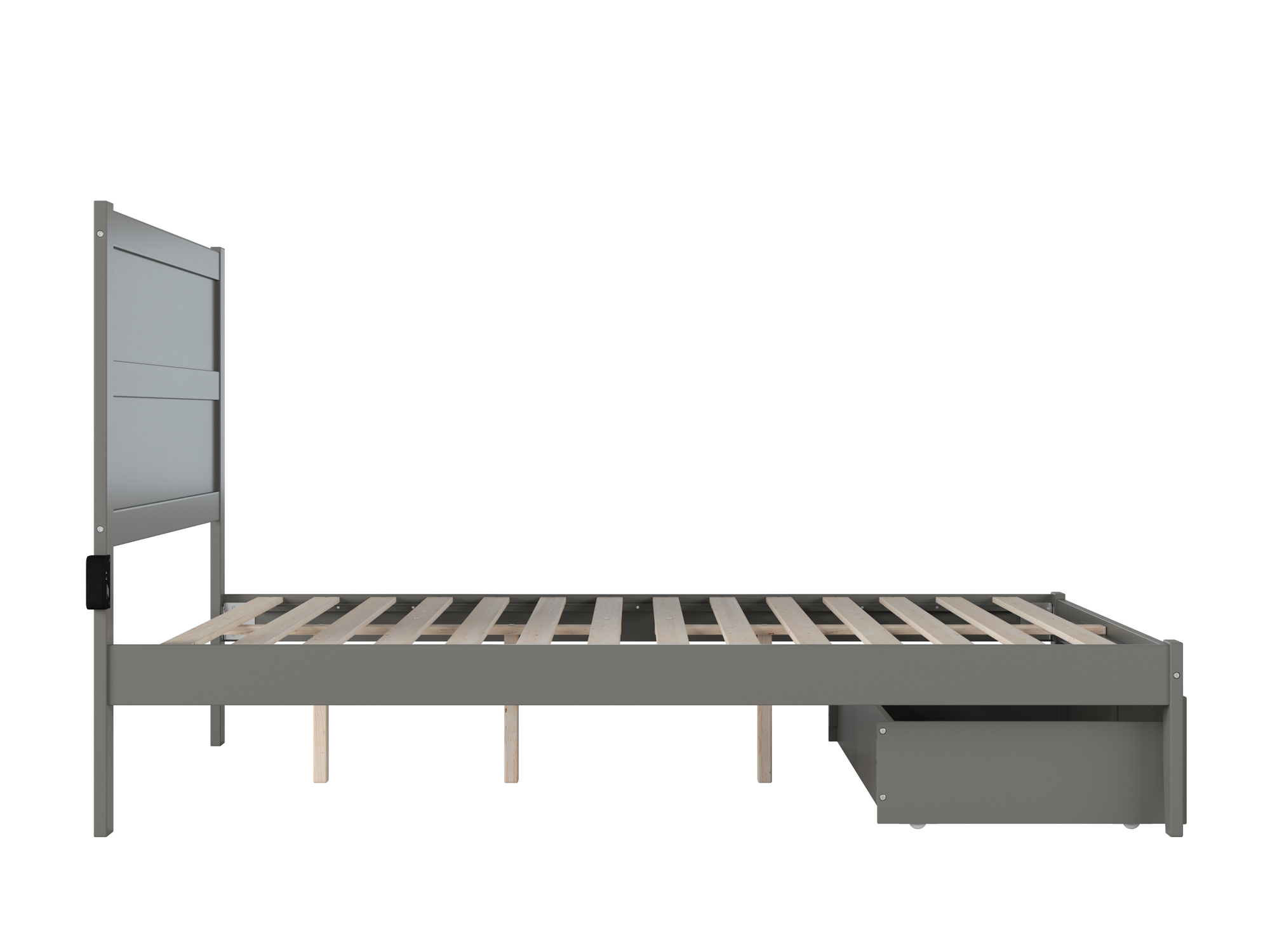 AFI NoHo 14" Queen Wood Platform Bed Frame with Foot Drawer Storage, Grey