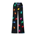 thumbnail image 4 of QLEICOM Men's Pants,Pants for Men,Men's Christmas Print Wide Leg Pants with Elastic Drawstring Waist Comfortable Lounge and Beach Pants for Holiday Season, 4 of 5