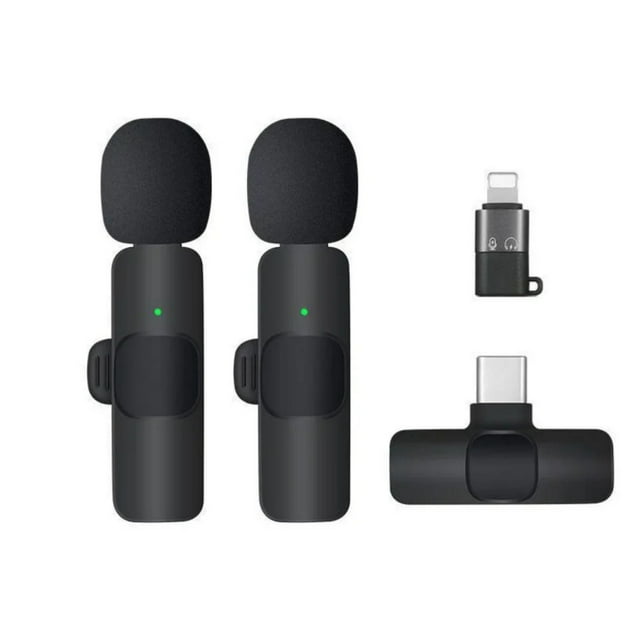 Micrófono Lavalier inalámbrico con reducción de ruido para teléfono Android y Pc para grabación de entrevistas en vivo Vlog