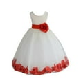 thumbnail image 2 of Ekidsbridal Ivory Tulle Rose Petals Flower Girl Dresses Wedding Pageant Ball Gown Birthday Party Easter Summer 302T M, 2 of 3