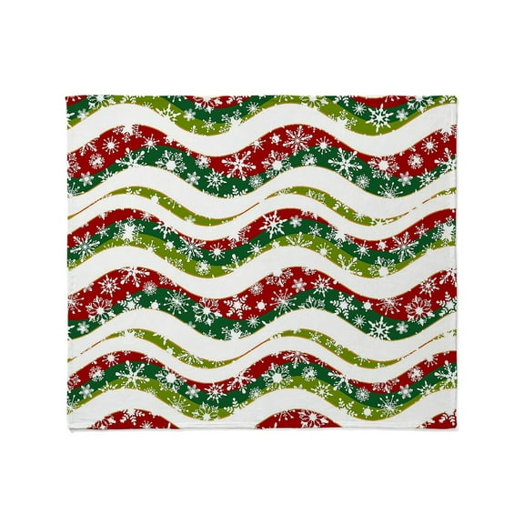 CafePress - Christmas Waves And Snowflakes Throw Blanket - Soft Fleece Throw Blanket, 50"x60" for All Ages