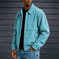 thumbnail image 4 of Ceisia Men's Corduroy Button Front Trucker Jacket Point Collar Long Sleeve Casual Outer Coat With Chest Pockets Gift, 4 of 9