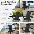 thumbnail image 5 of JUSTLET Outdoor Patio Chair with 2 Cup Holder, HDPE Folding Adirondack Chair, Black, 5 of 11