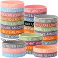 thumbnail image 1 of Pulseras de silicona con cita motivacional de JUNEBRUSHS, 64 unidades, 1 of 7