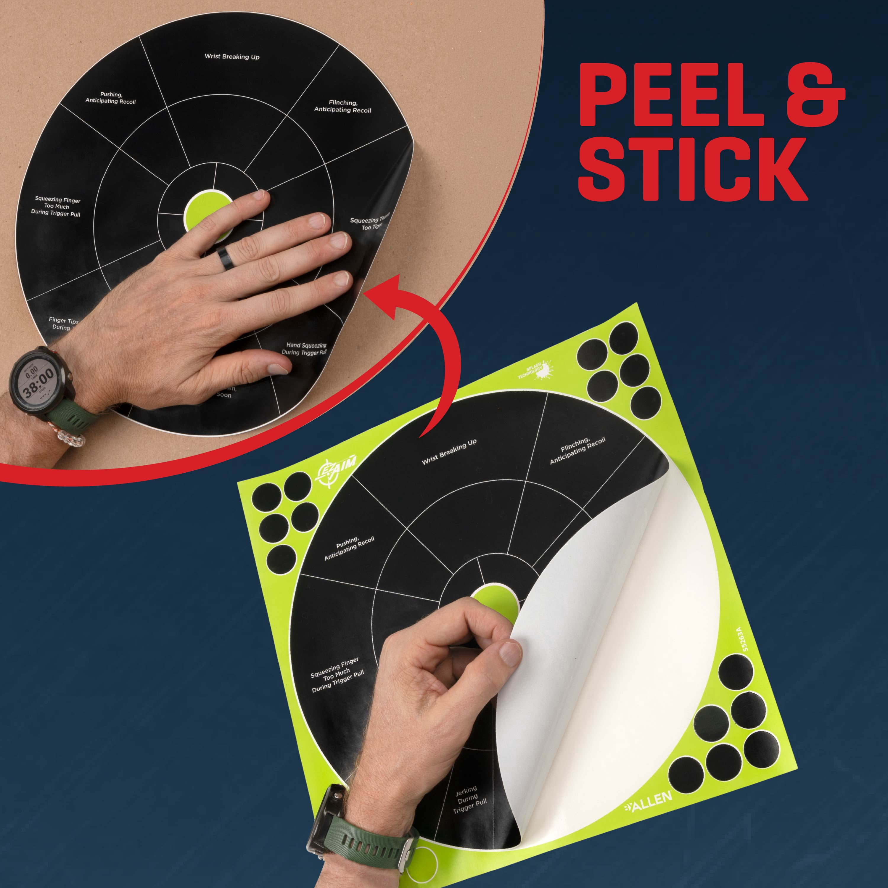 EZ Aim Splash Adhesive Trainer Targets, 12 x 12 Inch, 3 Pack