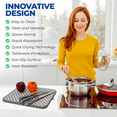 thumbnail image 4 of Stone Dish   Drying Mat for Kitchen Counter, Wrapped in Silicone, Water Absorbent, Quick-Drying, Non-Slip Mats, Heat Resistant, Eco-Friendly Diatomaceous Earth Stone Mat (15.7x11.8 inch, Gray), 4 of 7
