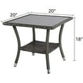 thumbnail image 5 of JOIVI Outdoor Wicker End Table Square Glass Top Rattan Coffee Table with Storage, Aluminum Frame, Gray, 5 of 7