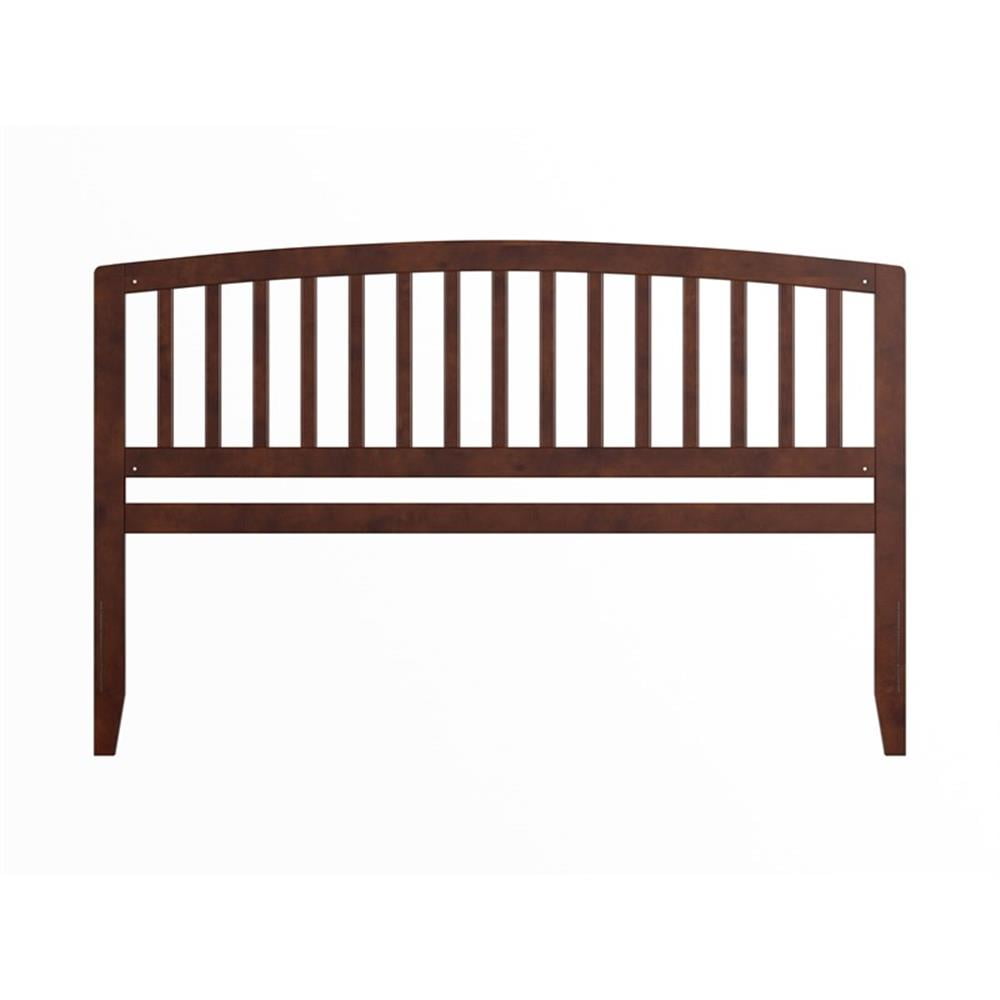 Pemberly Row Contemporary Mission-Inspired King Wood Headboard in Walnut