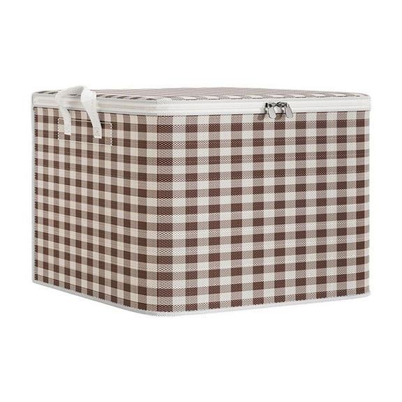 Btomtd Rip Resistance Storage Solutions with Reinforced Handles and Double Zipper Thickened Storage Bags for Household Clothing Use, 32L, Coffee-S