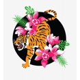 thumbnail image 2 of Natural World Tiger & Flowers Men's White Crew Neck Short Sleeve Tee-XS, 2 of 2