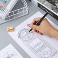 thumbnail image 4 of Regla De Dibujo Multifuncional, Plantillas De Dibujos Geométricos, Reglas De Medición Para Estudiar Dibujos, Escuela Eigraketly EL017153-02, 4 of 5