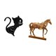thumbnail image 5 of Reloj de pared con diseño de gato, bonito reloj de pared con estatua de caballo, figura de caballo, escultura de caballo, adorno de resina, silencioso, 5 of 8