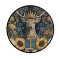 thumbnail image 2 of 36.2 Inch Round Floor Mat Beautiful Deer Wearing A Crown Carpet Decor Rug for Living Room Bedroom, 2 of 6