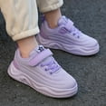 thumbnail image 4 of B91xZ Sneakers for Girls Toddler Shoes Fashion All Seasons Children Sports Girls Flat Lightweight Mesh Breathable And Comfortable Solid Lace Up Sneakers (Z8-Purple,12), 4 of 7