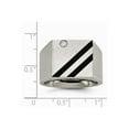 thumbnail image 7 of Stainless Steel Brushed Black IP-plated CZ Ring Size: 10; for Adults and Teens; for Women and Men, 7 of 7