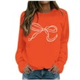 thumbnail image 1 of WEAIXIMIUNG Zip Up Hoodies Ladies' Classic Style Printed Bow Print Hooded Sweatshirt Round Neck Base Sweatshirt XL, 1 of 5