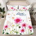 thumbnail image 2 of Homewish Floral Flower Daisy 4pcs Bed Sheets for Girls Female Teens,Spring Graden King Sheets,Pink Green Super Cozy Sheet Set,Luxury Bedroom Decor, 2 of 7