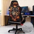 thumbnail image 3 of Pzuqiu Wolf 4 PCS Gaming Chair Covers Fashionable Racing Computer Chair Slipcover Set Easy to Install Flame Office Chairs Protector for Home, Shop, Office, 3 of 7