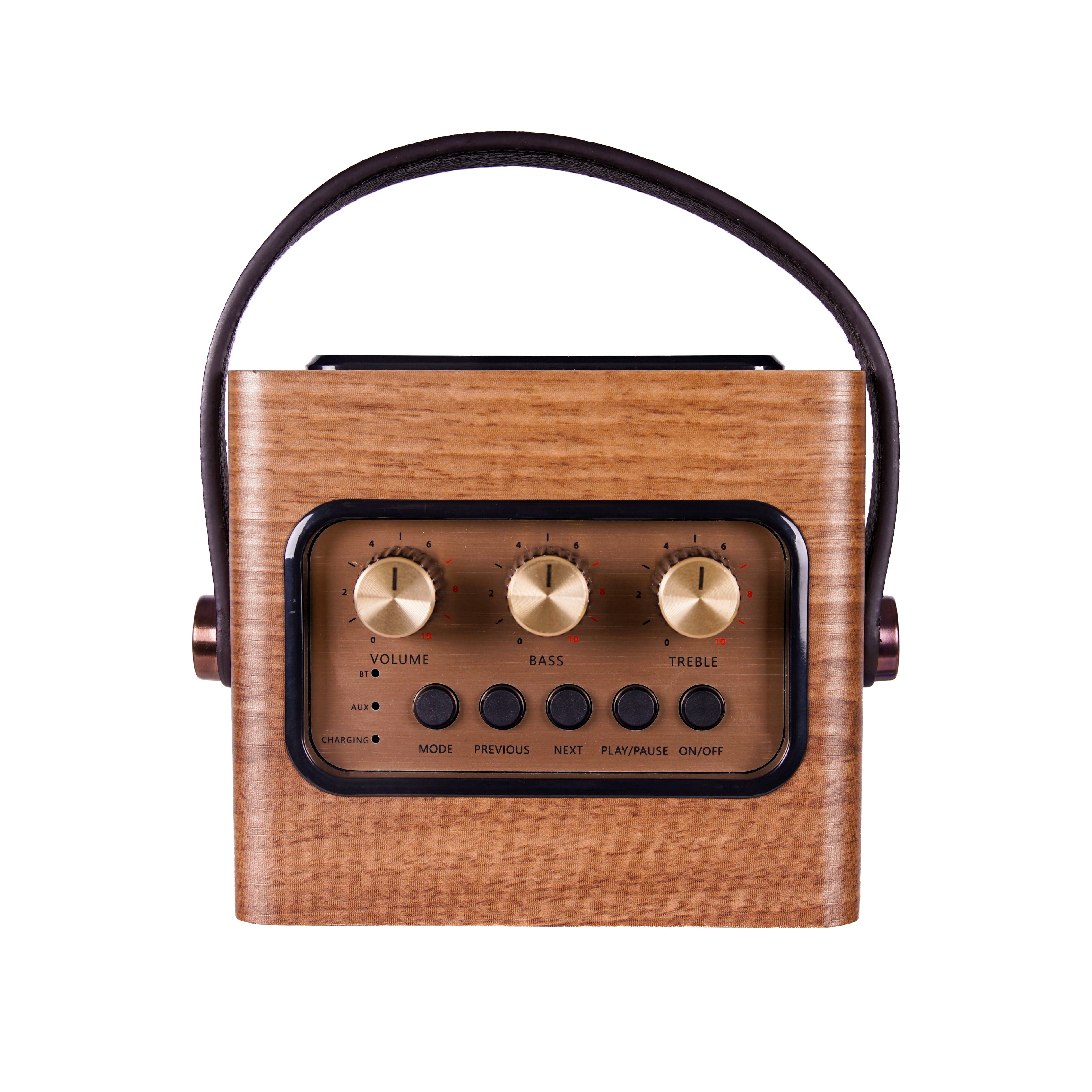 Fuse Audio Rad-Andle-Br Andle Vintage Retro Bluetooth Speaker with Vegan Leather Handle - Brown
