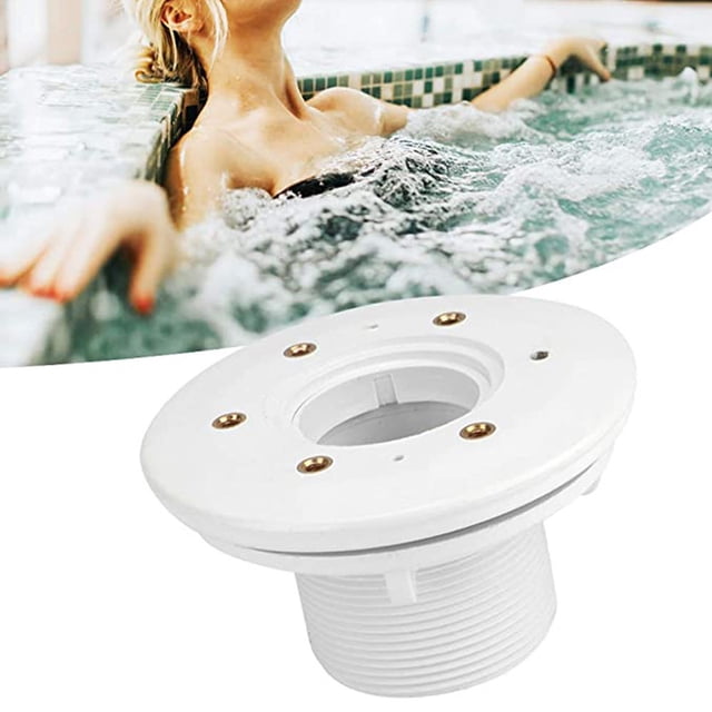 Swimming Pool Massage Nozzle 360 Degree Rotating Spa Jet Eyeball Return Fitting Hydro Stream Directional Water Flow Control 3/4" Opening 1-1/2" Thread White