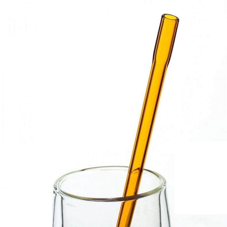 4 Pcs Reusable Glass Straws 8mm Straight Bent Glass Drinking