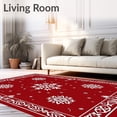 thumbnail image 2 of ODIKA 5'x7' Machine Washable Non-Slip Area Rug, Joyful Yuletide Enchanting Magical Whimsical Decorative Hearth High Traffic Rug with Pad, Red, 606703, 2 of 8