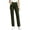 Army Green, variant on Womens Casual Solid Color Fashion High Waisted Pants Button Fly Straight Leg Strech Pants