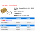 thumbnail image 2 of Oil Filter - Compatible with 2012 - 2015 BMW X1 2013 2014, 2 of 2