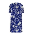 thumbnail image 4 of GaThRRgYP Contrast Panel Short Sleeve V-Collar Dress-Color Pop,Womens Summer Pockets Printing Dresses Loose V-Neck Short Sleeve Dresses Blue XXXXXL, 4 of 5