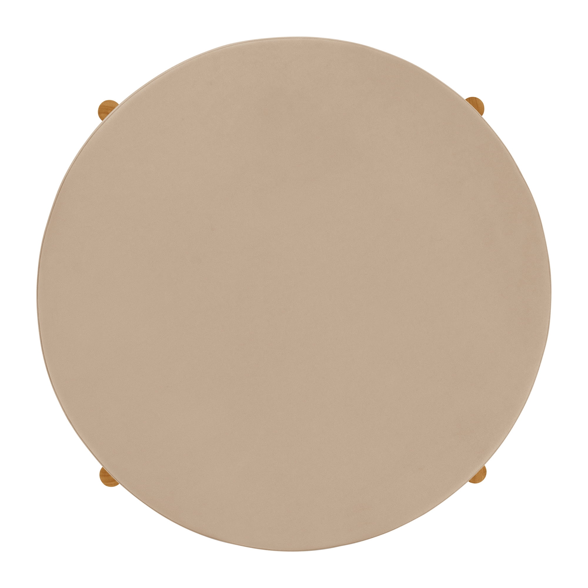 Better Homes & Gardens Springwood Round Storage Ottoman, Beige Velvet