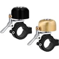thumbnail image 1 of Timbre de bicicleta clásico de latón - Negro + Dorado: Tubo de manillar pequeño, campana de bicicleta de 22,2 - 25,4mm con campanas de sonido fuerte para manillar de MTB de carretera para adultos Rojo Verde, 1 of 5