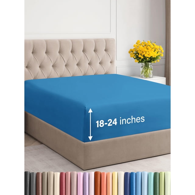 Sábana bajera ajustable CGK Unlimited Hotel Luxury Twin XL Denim Blue