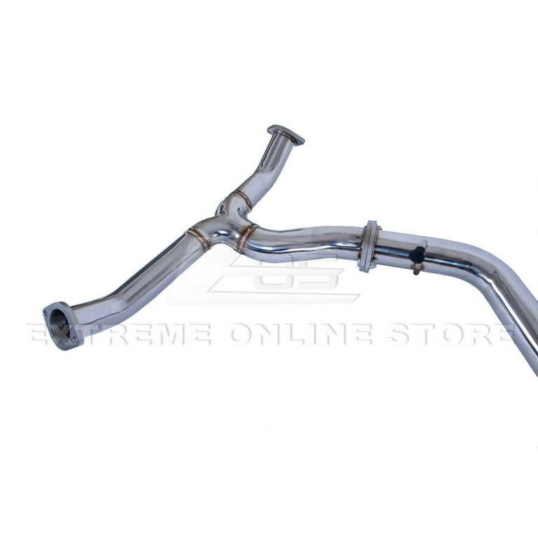 Replacement For 2015-2021 Subaru WRX STi T304 STAINLESS STEEL POLISHED  SILVER Resonated MidPipe Kit