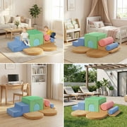 Naipo 8-Pcs Climbing Block Colourful 3D Foam Toddlers Toys,8 in 1 Playset Climbing Toy,Toddler Playground Climber for Climb,Crawl for Nursery,Indoor Foam Play Block