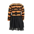 thumbnail image 4 of Girls Tie Dye Fall Halloween Tutu Dress with Bow (5Y, Orange), 4 of 5