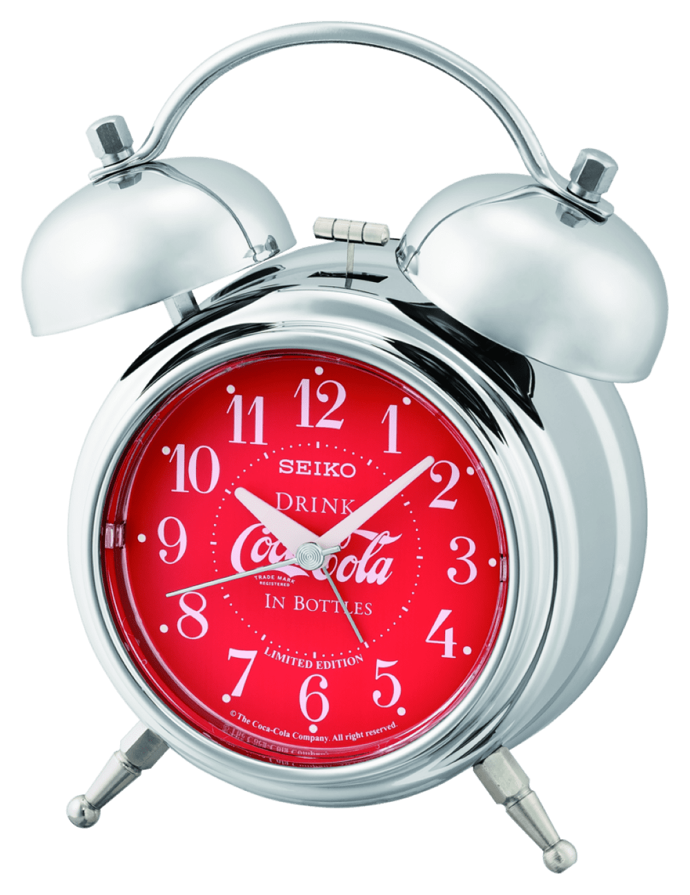Seiko LIMITED EDITION Deux Bell Red Alarm Clock by Coca-Cola®, Analog,  Quartz, QHK906SLH 