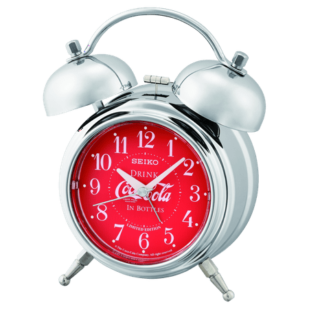 Seiko LIMITED EDITION Deux Bell Red Alarm Clock by Coca-Cola®, Analog, Quartz, QHK906SLH