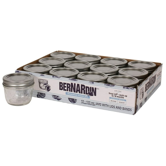 Bernardin Pot décoratif Mason avec couvercles standard 125 ml Cas de 12