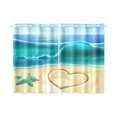 thumbnail image 1 of BSDHOME Starfish on the Beach Window Curtain Kitchen Curtain 26x39 inches (Two Pieces), 1 of 3