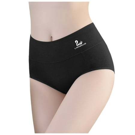 BYHONG Underwear Women Lace Waistband Full Briefs Ladies High Leg Knickers for Women Soft Stretch Panties Panties for Women Pack Black L