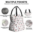 thumbnail image 3 of Cow and Heart White Pattern Drawstring Insulated Lunch Bag for Women, Stain-Resistant Large Lunch Tote with Multi-Pockets for Work Office, 3 of 5