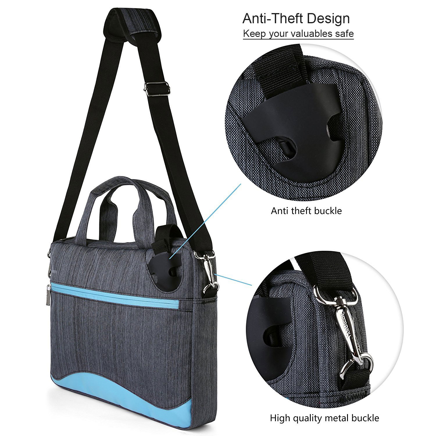 Unisex Laptop Shoulder Bag Messenger Bag 13 Inch for Men Women Compatible with 13 13.3 inch MacBook Pro MacBook Air Notebook Computer