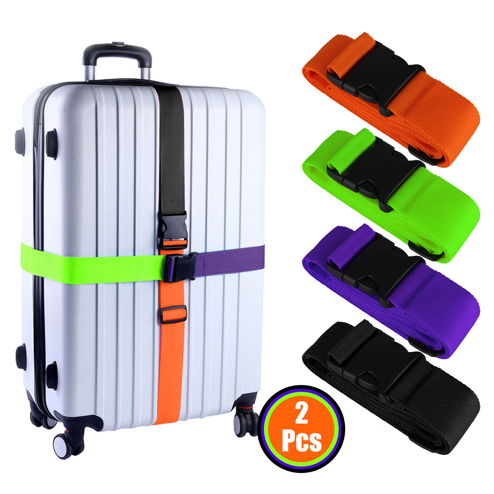 colorful luggage straps