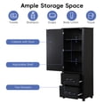 thumbnail image 4 of Tall Bathroom Cabinet, Freestanding Storage Cabinet with Two Drawers and Adjustable Shelf, Bathroom Organizer Floor Cabinet for Small Space, 4 of 8